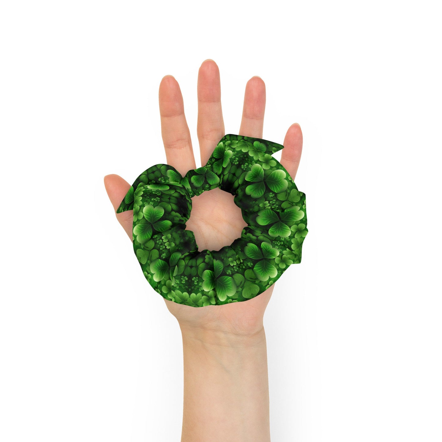 Recycled Scrunchie - Shamrock St Patricks Day