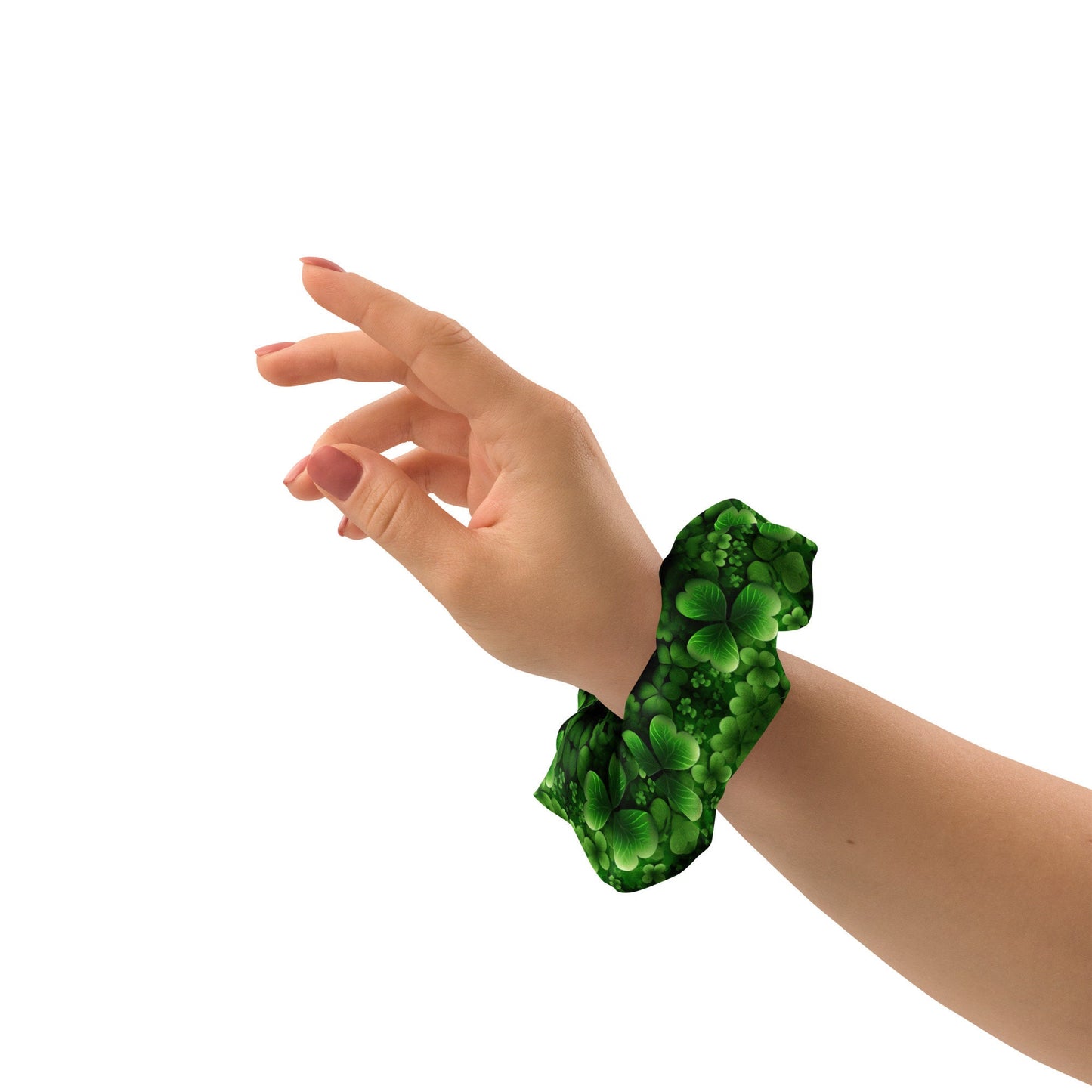 Recycled Scrunchie - Shamrock St Patricks Day