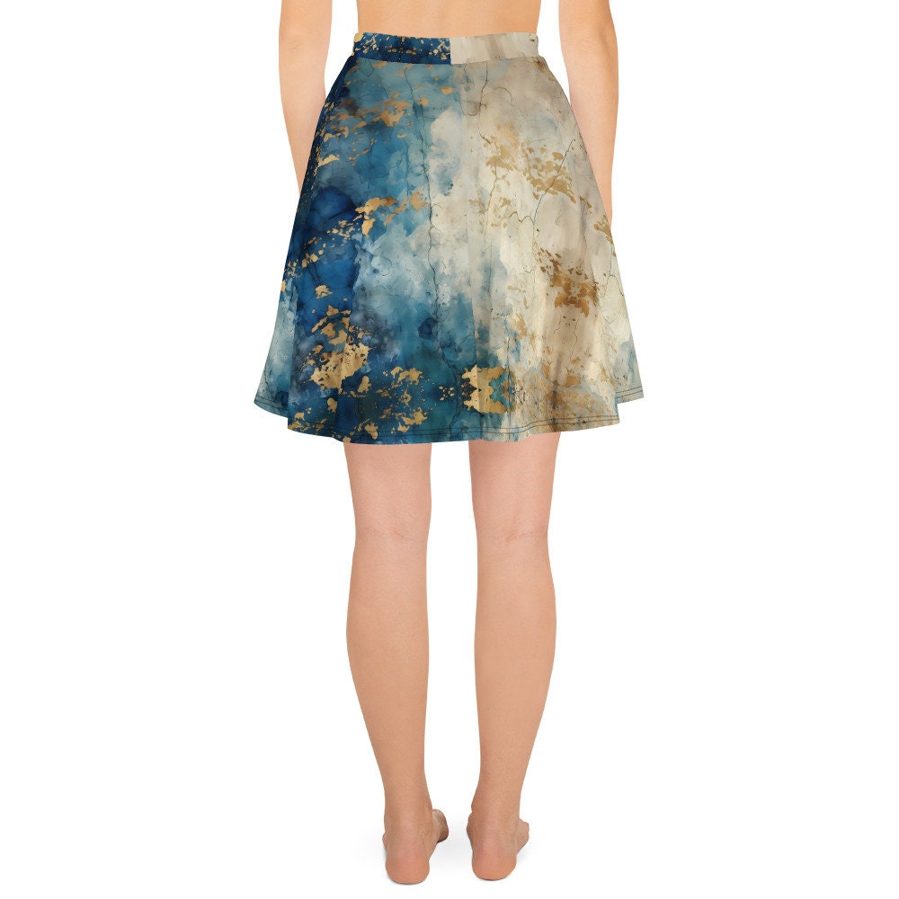 Skater Skirt– Blue Gold Grunge