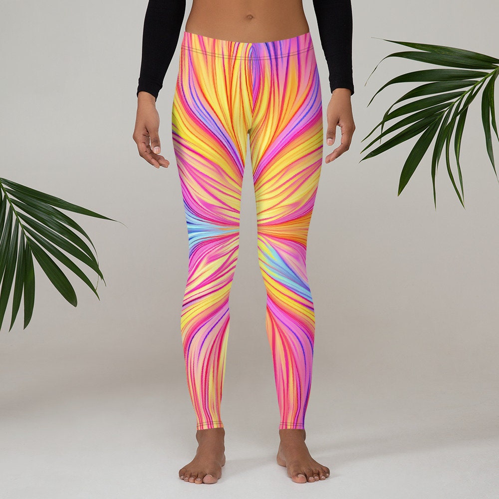 Leggings - Yellow Purple Tie Dye