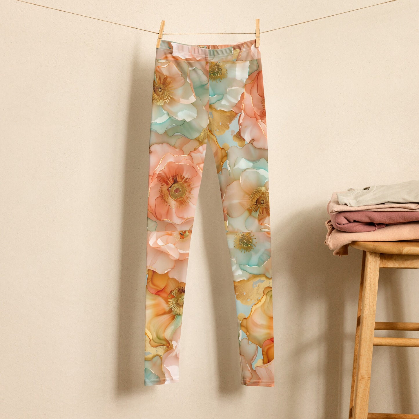 Youth Leggings Spring Time Flowers 8