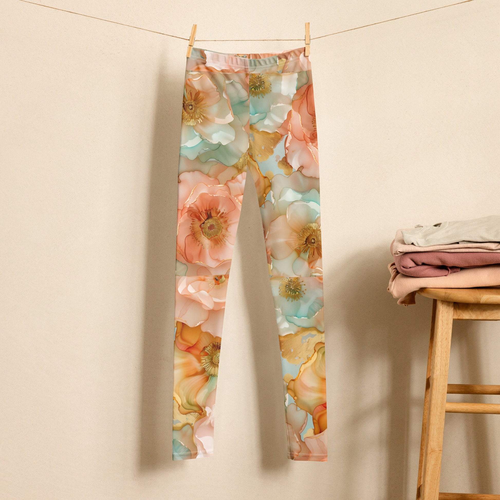 Youth Leggings Spring Time Flowers 8