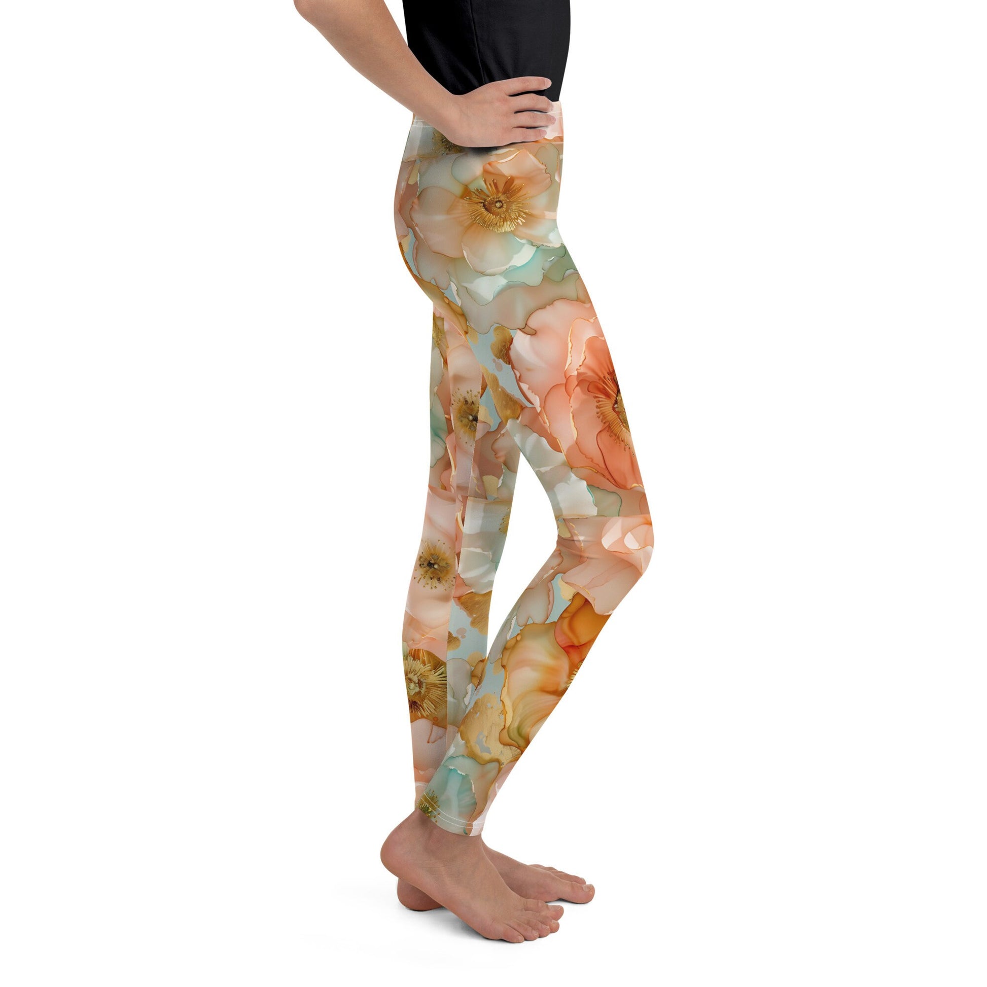 Youth Leggings Spring Time Flowers 8