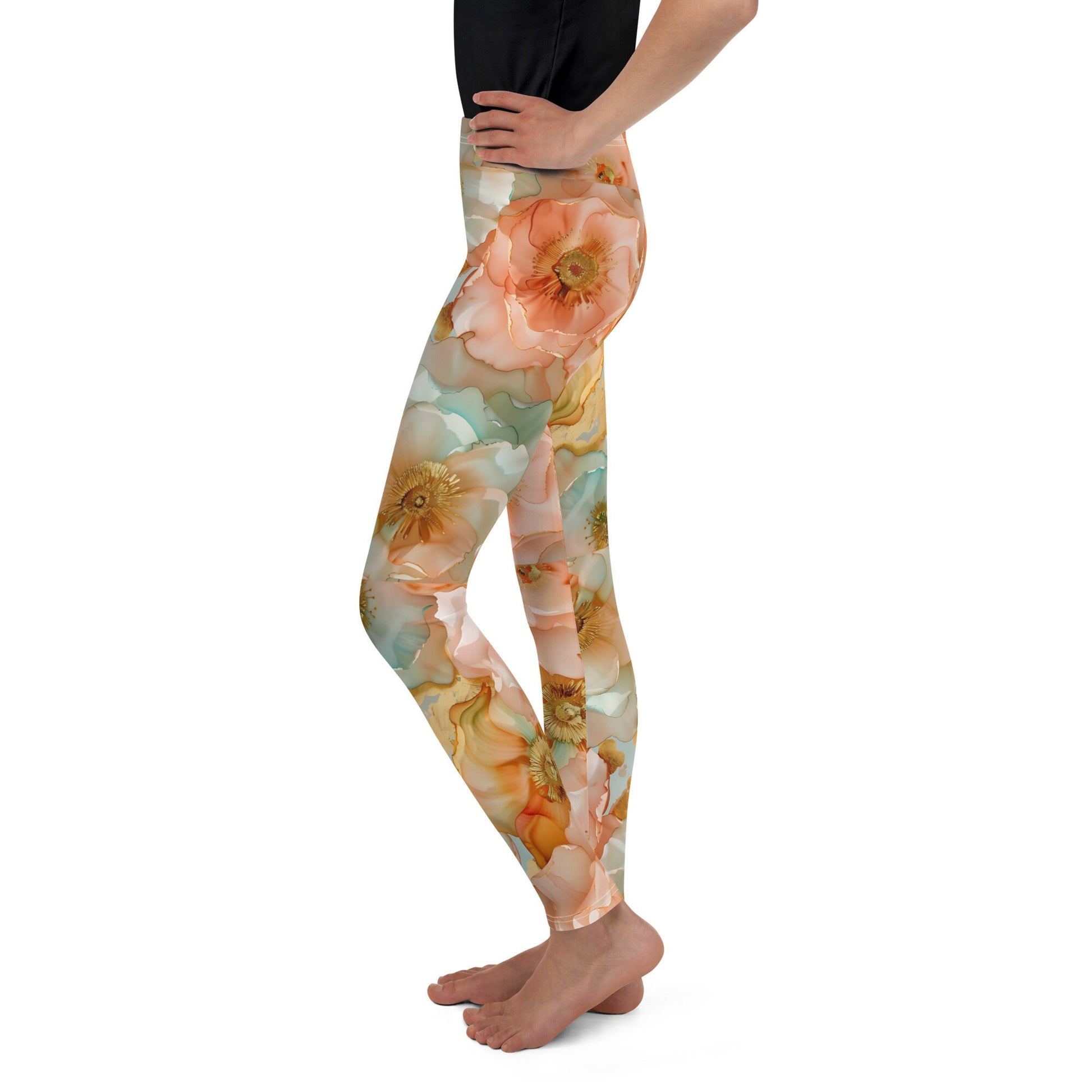 Youth Leggings Spring Time Flowers 8