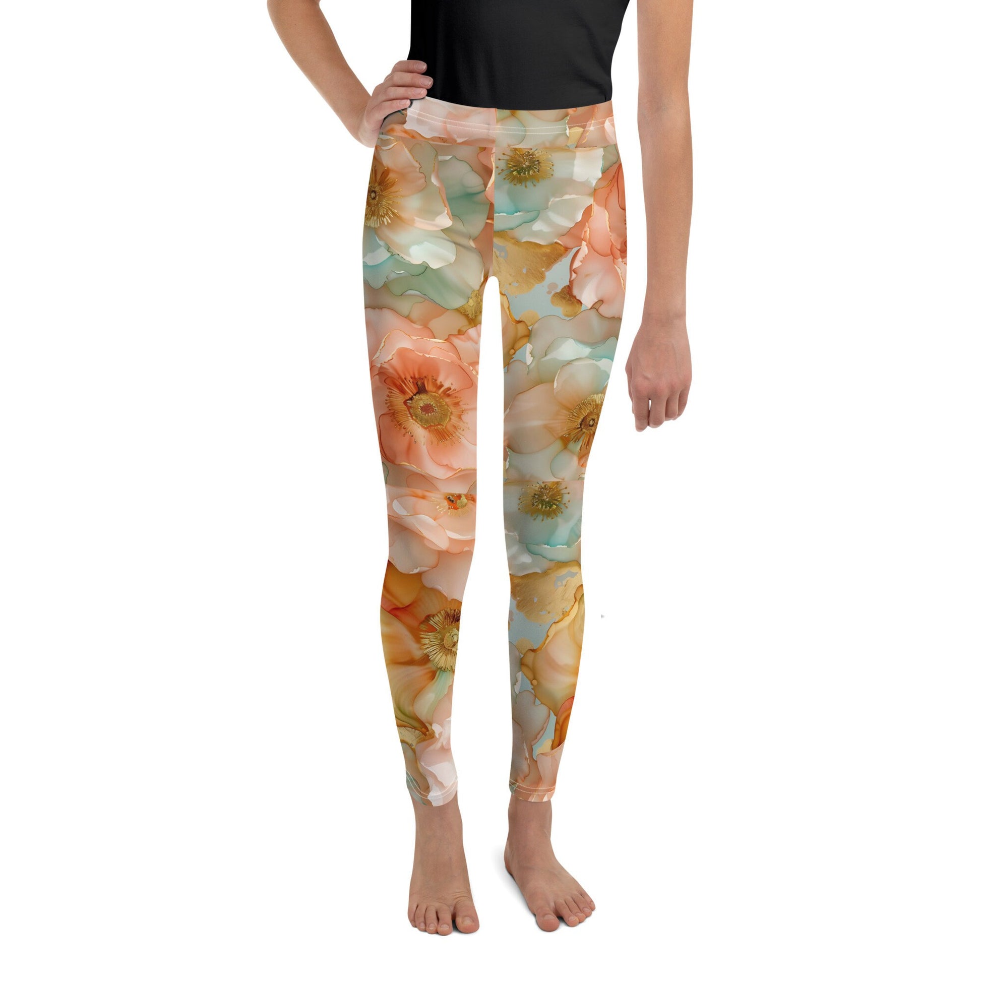 Youth Leggings Spring Time Flowers 8