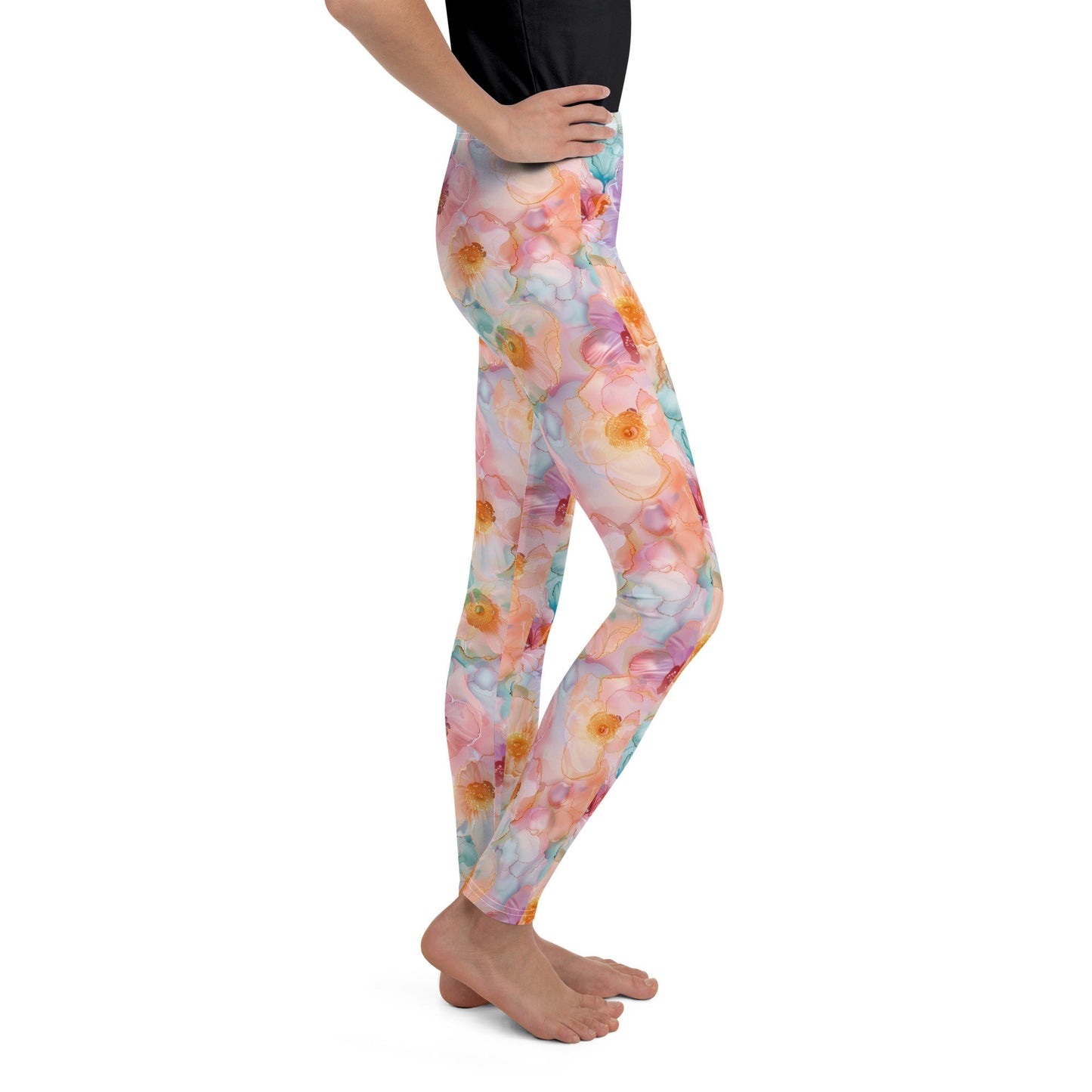 Youth Leggings Spring Time Flowers 1