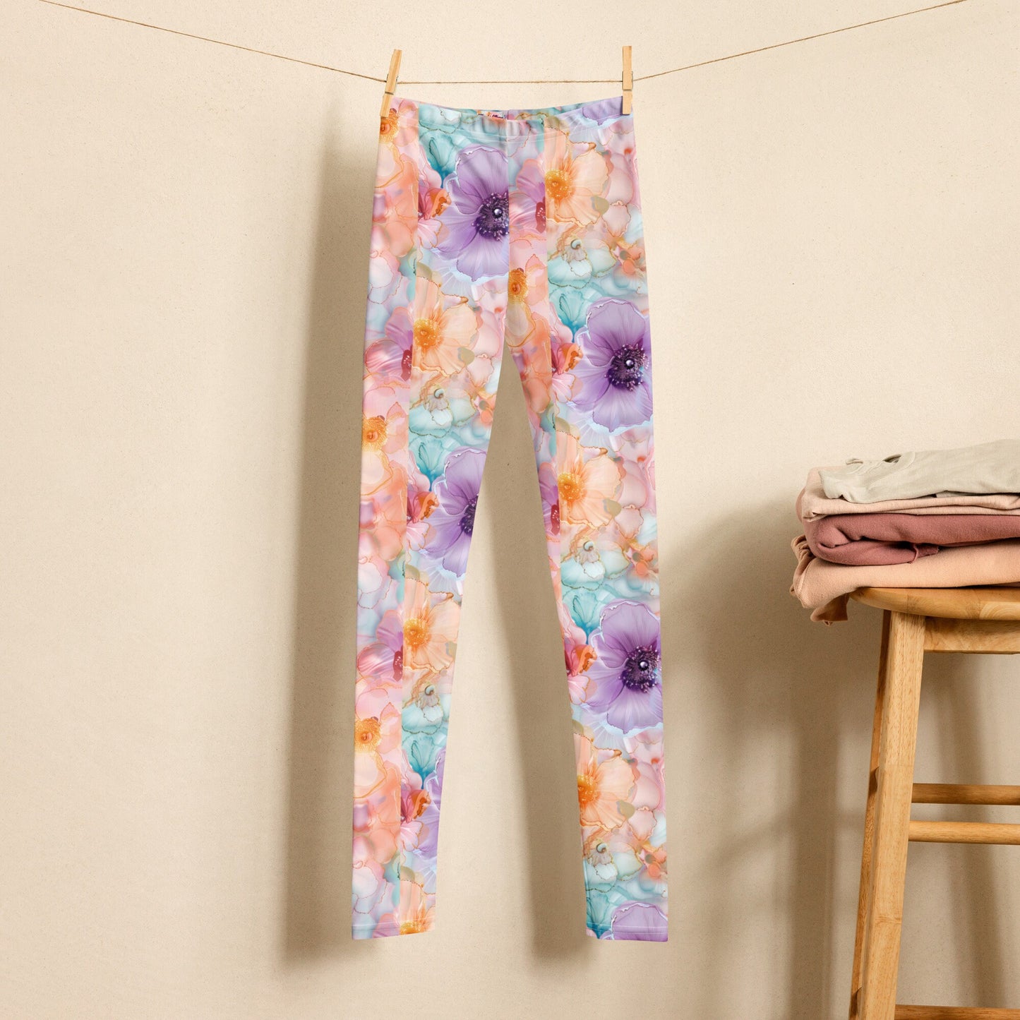 Youth Leggings Spring Time Flowers 1