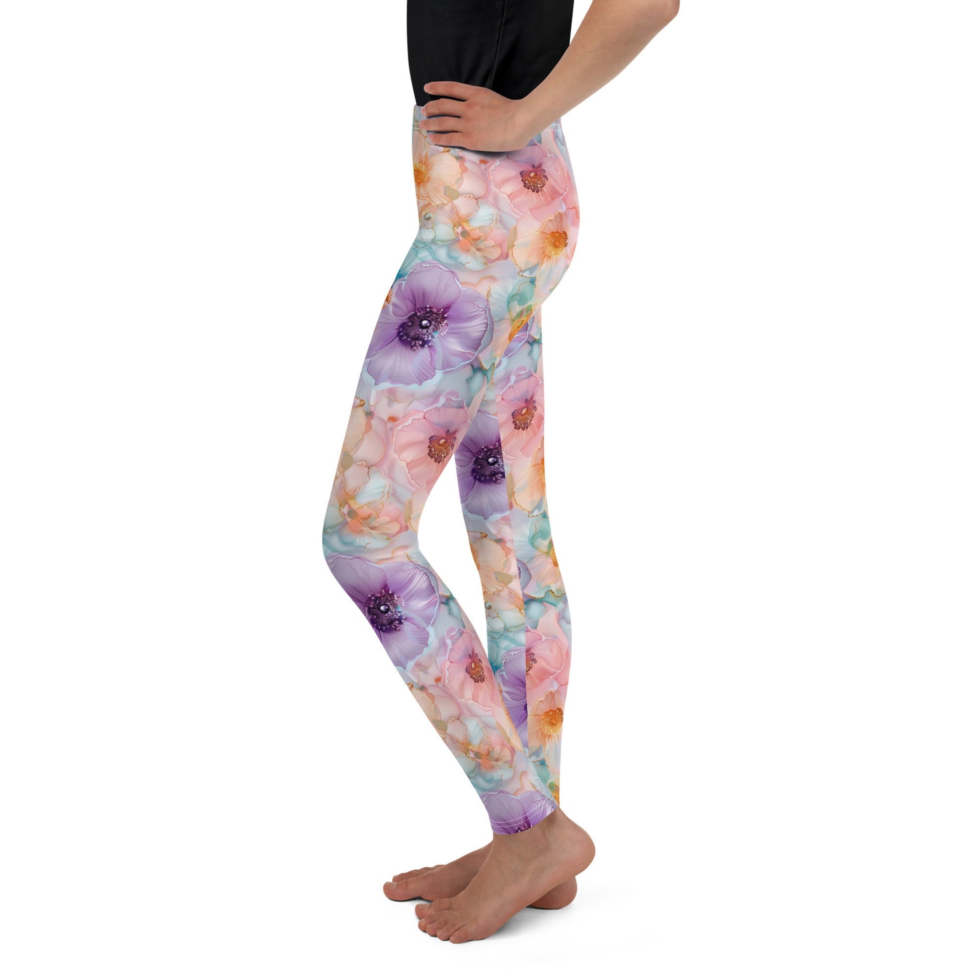 Youth Leggings Spring Time Flowers 1