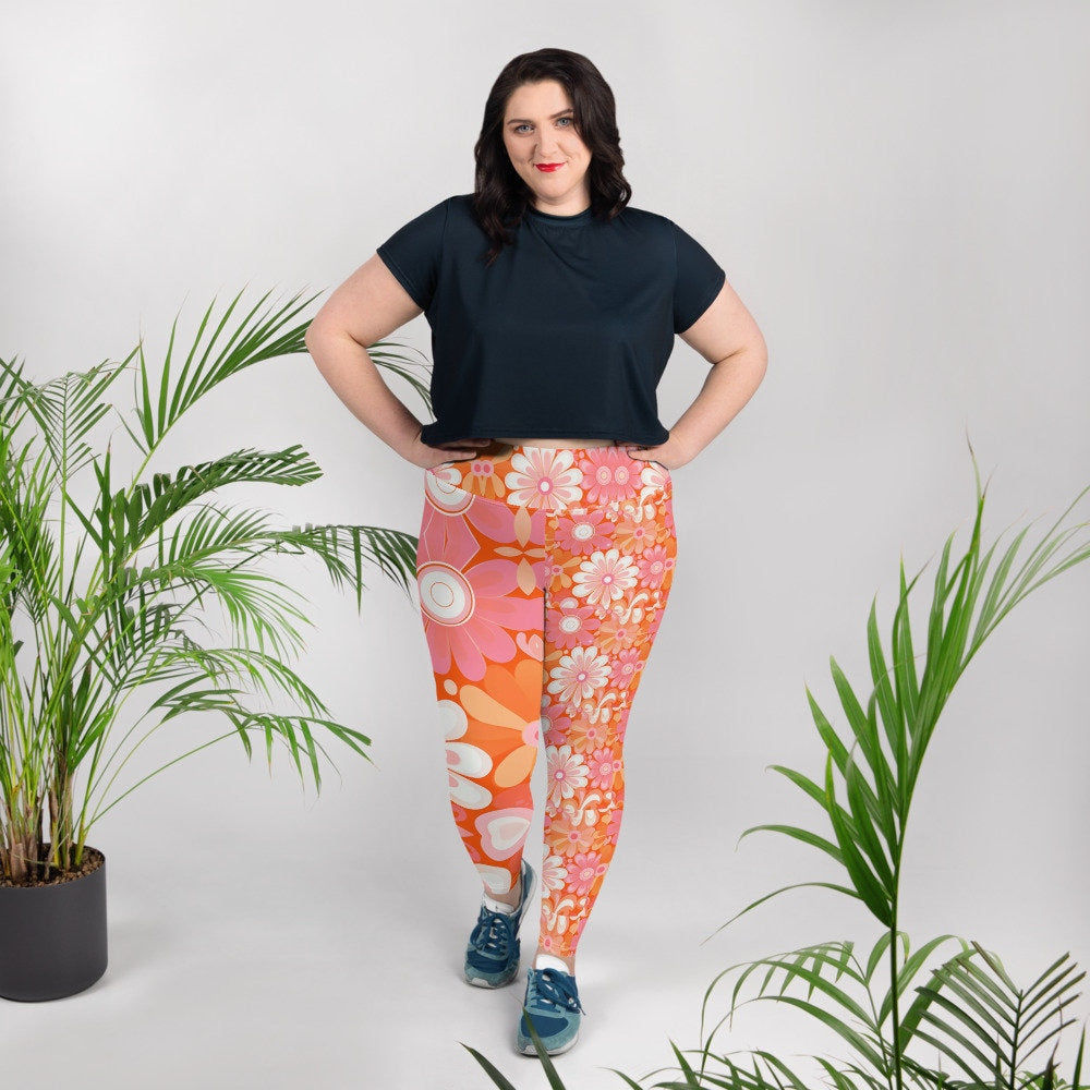 Plus Size Leggings - Retro Groovy