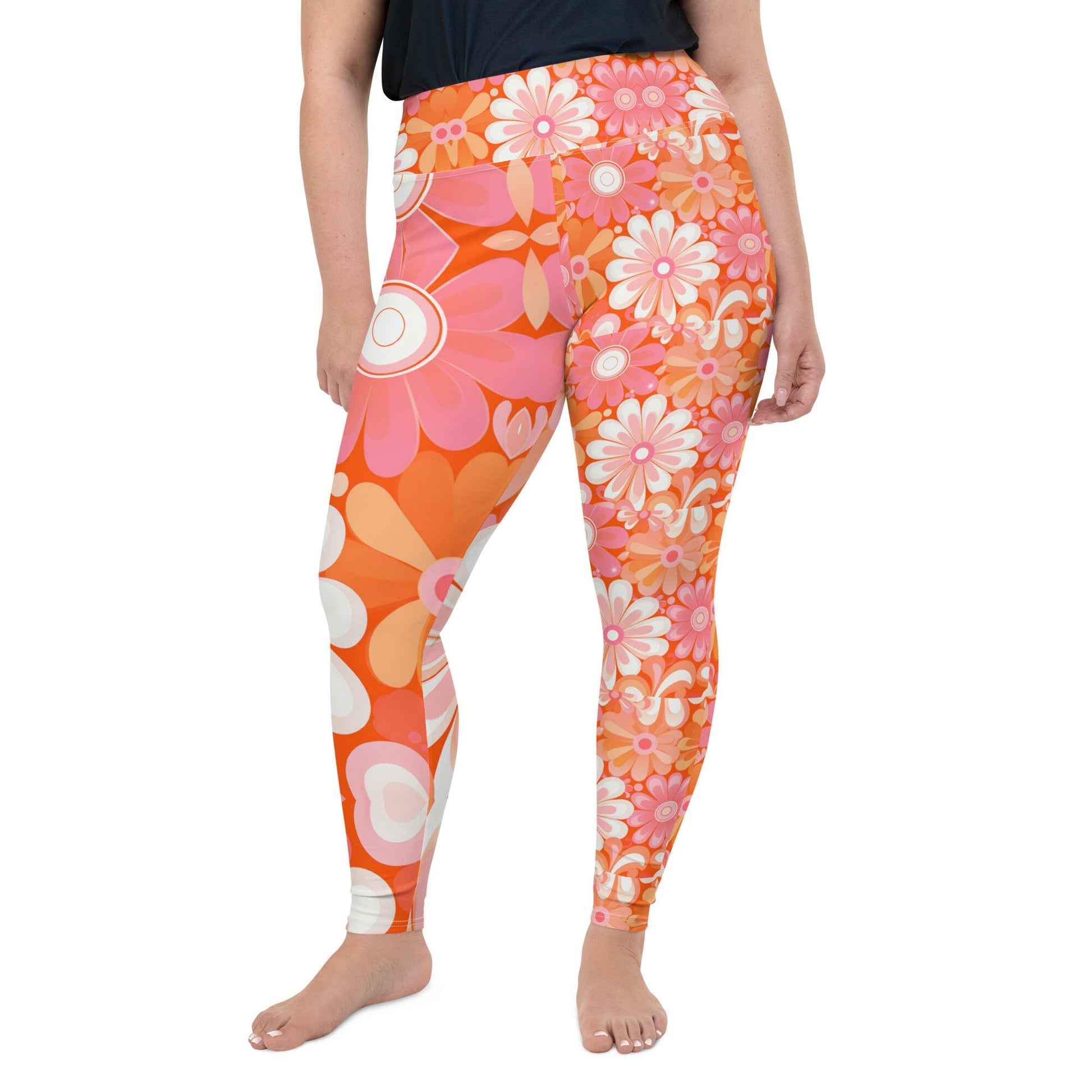 Plus Size Leggings - Retro Groovy