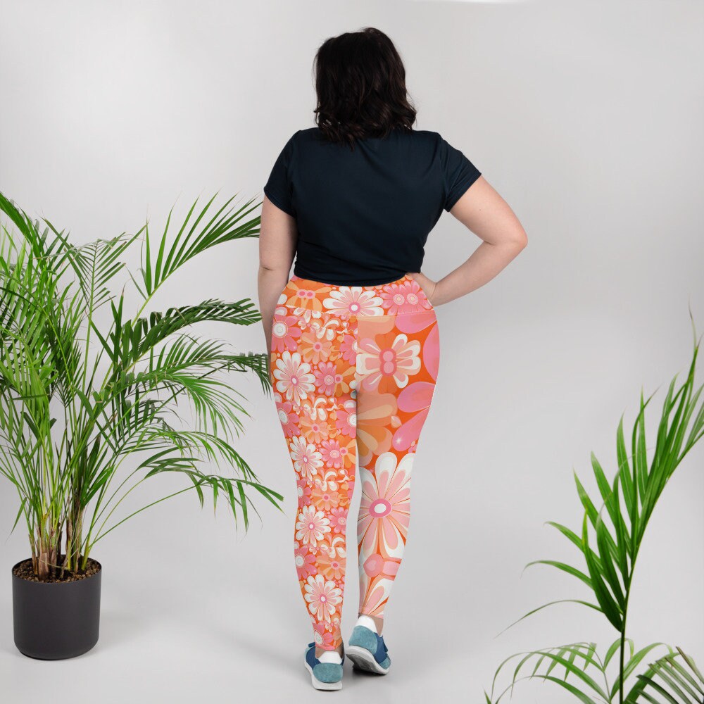 Plus Size Leggings - Retro Groovy