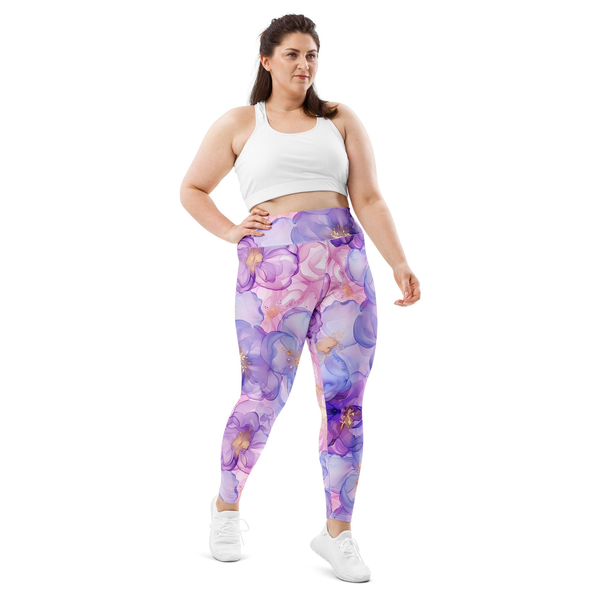 Plus Size Leggings - Purple Pink