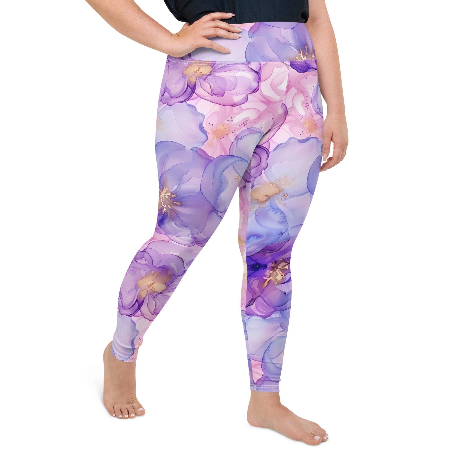 Plus Size Leggings - Purple Pink