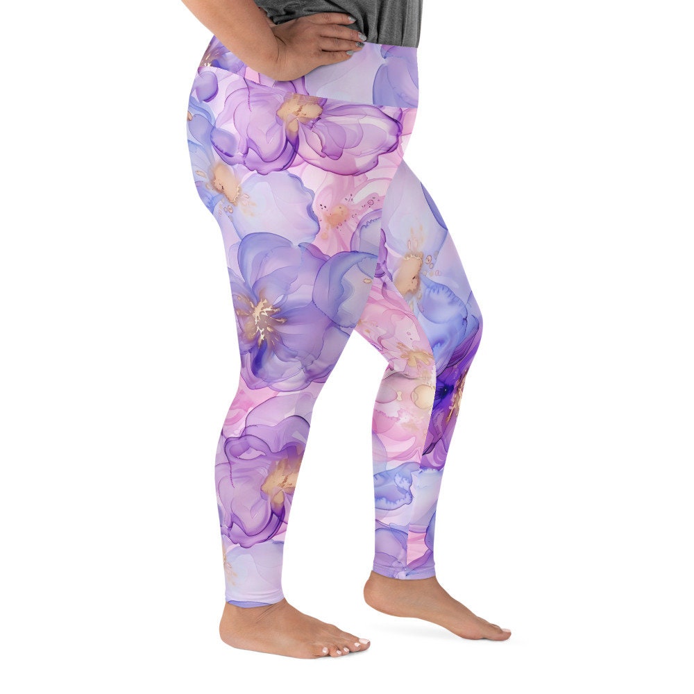 Plus Size Leggings - Purple Pink