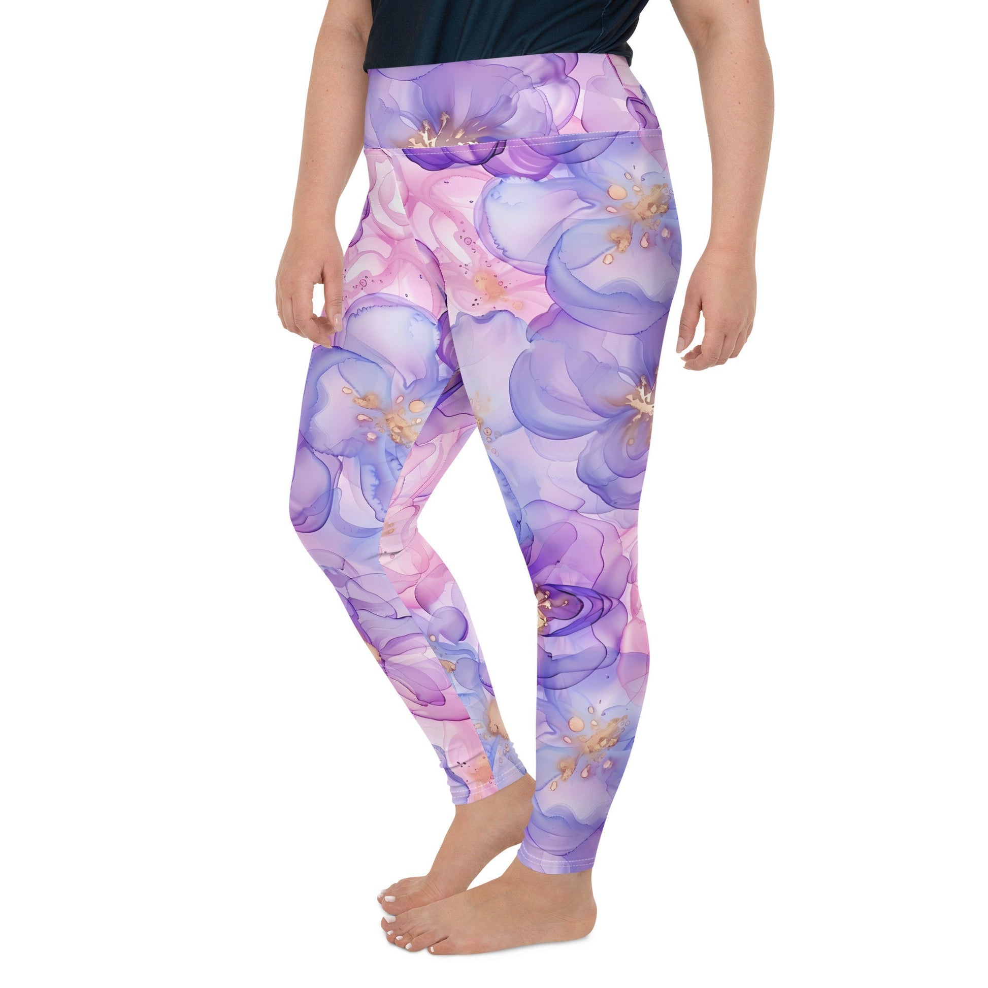 Plus Size Leggings - Purple Pink