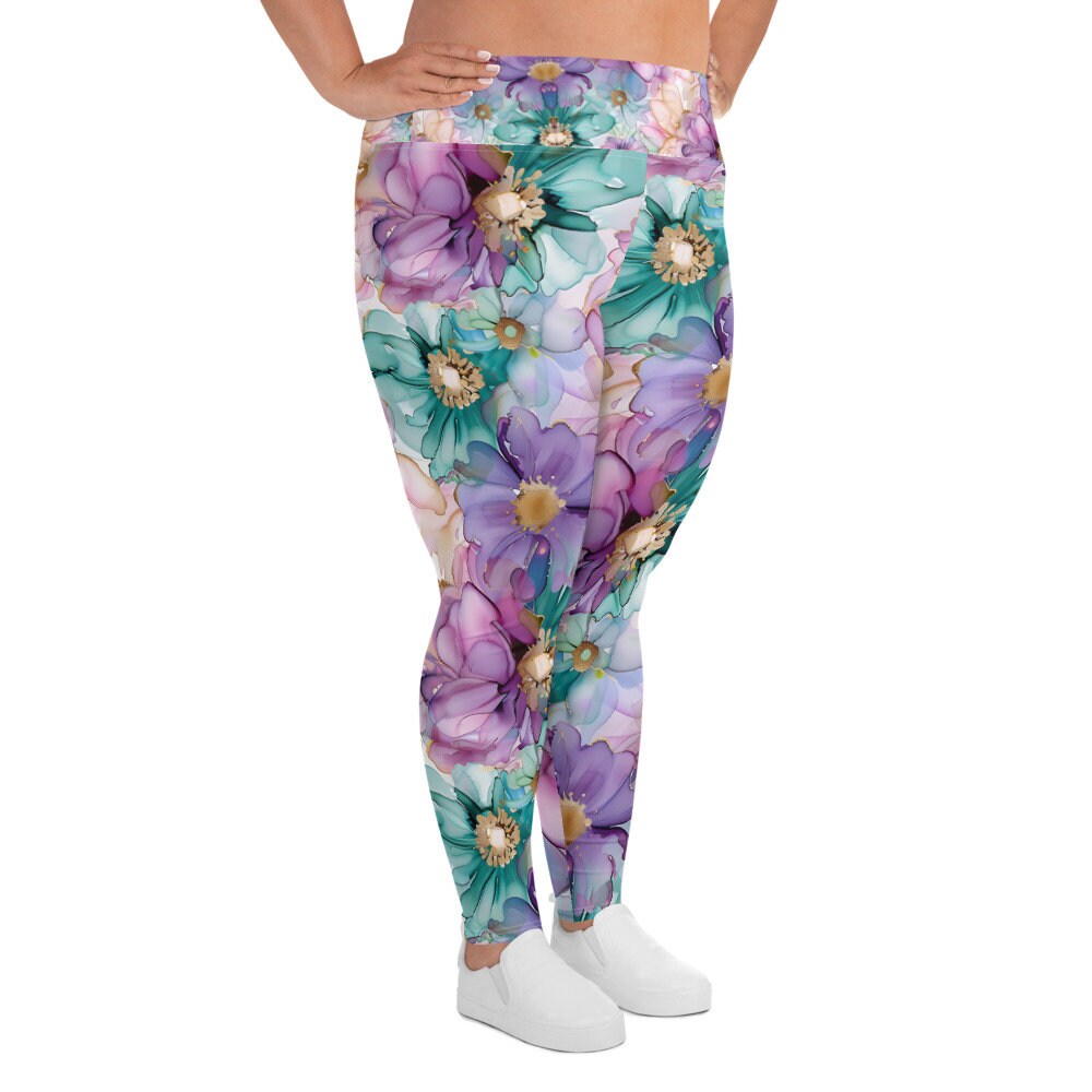 Plus Size Leggings - Spring Time Flowers 5