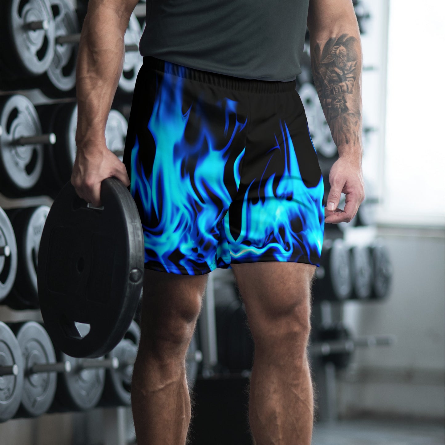 Men&#39;s Recycled Athletic Shorts - Blue Flames