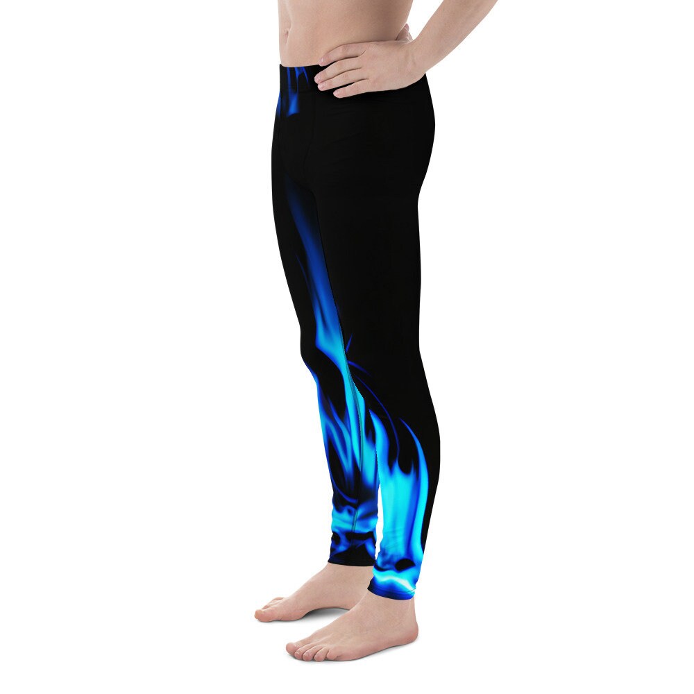 Men&#39;s Leggings - Blue Flames