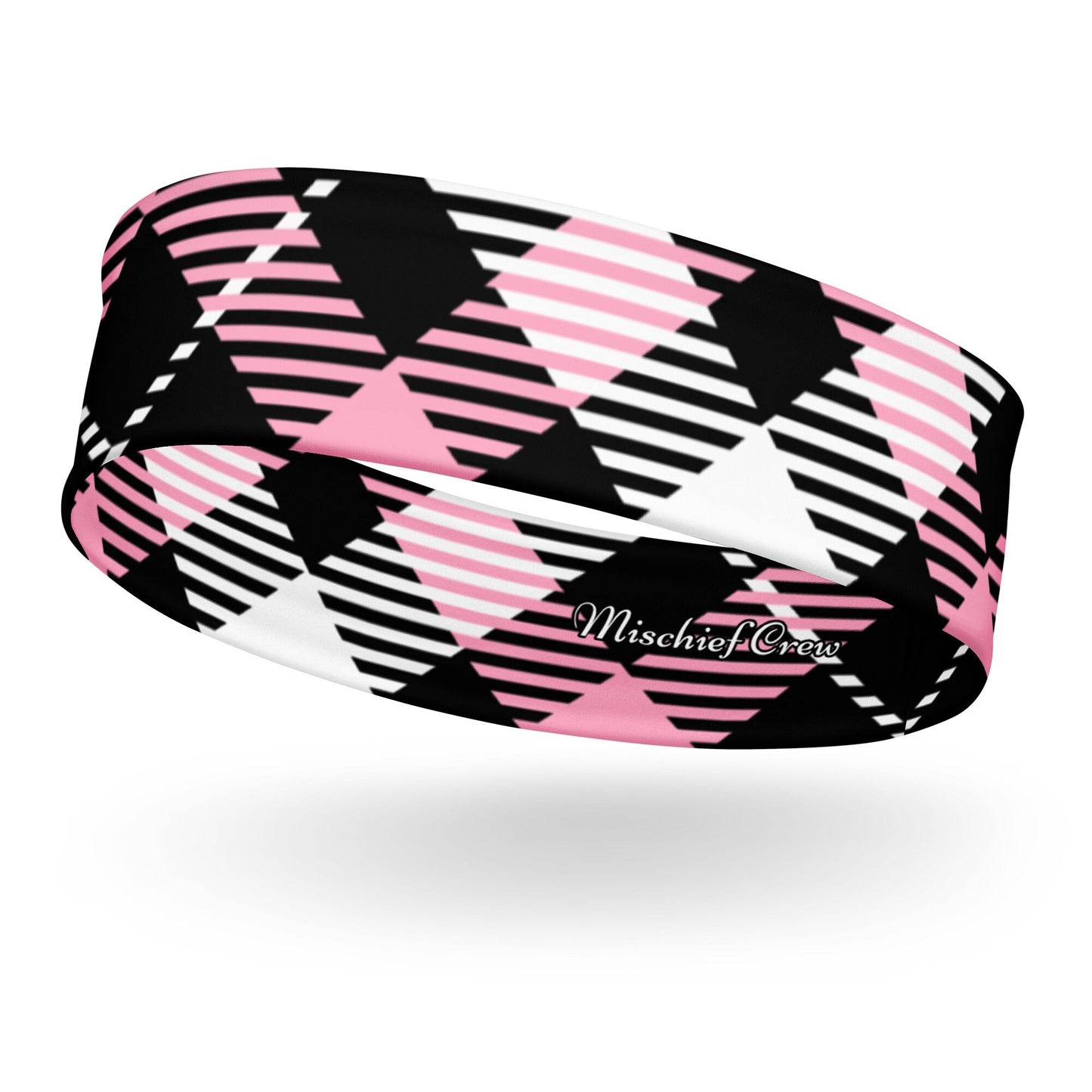 Headband - Pink and Black Plaid