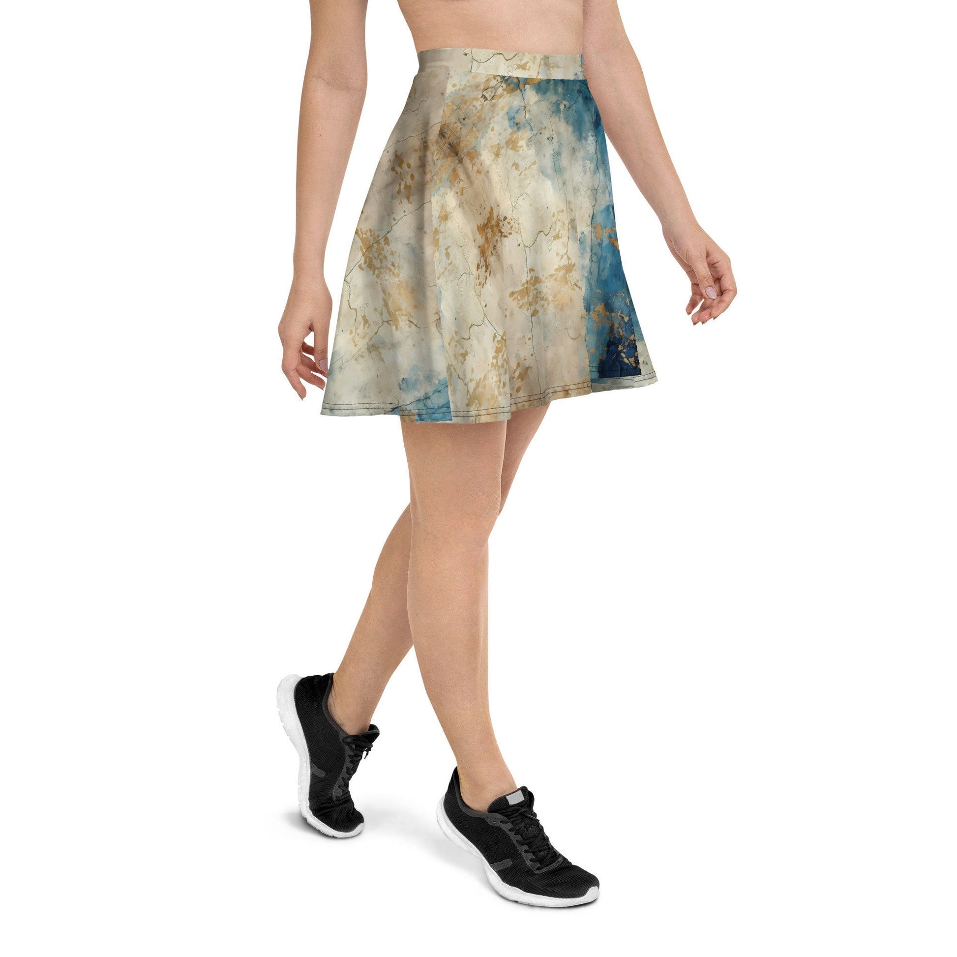 Skater Skirt– Blue Gold Grunge