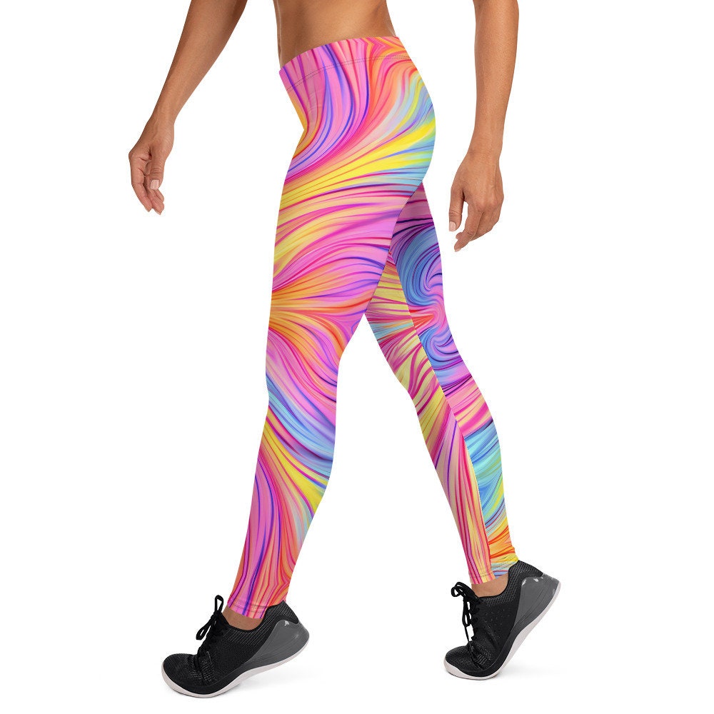 Leggings - Yellow Purple Tie Dye