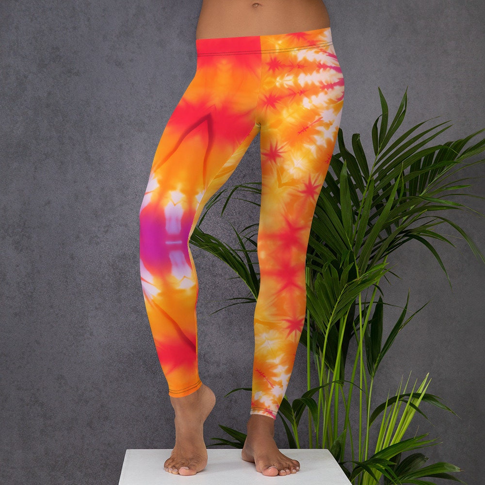 Leggings - Orange Sunburst Tie Dye