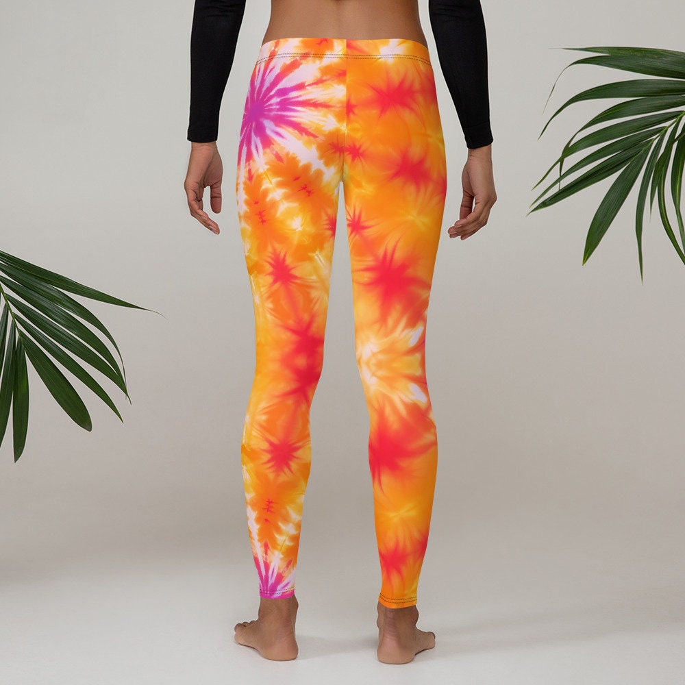 Leggings - Orange Sunburst Tie Dye