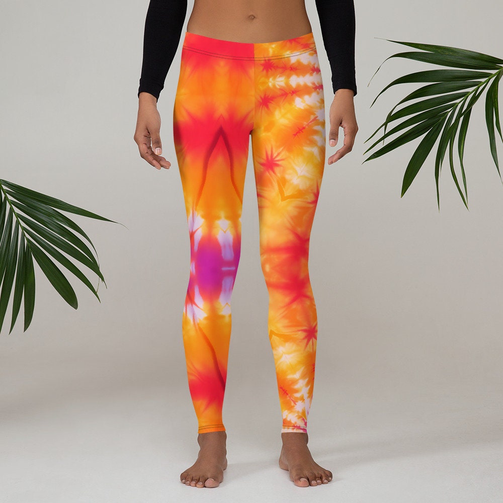 Leggings - Orange Sunburst Tie Dye