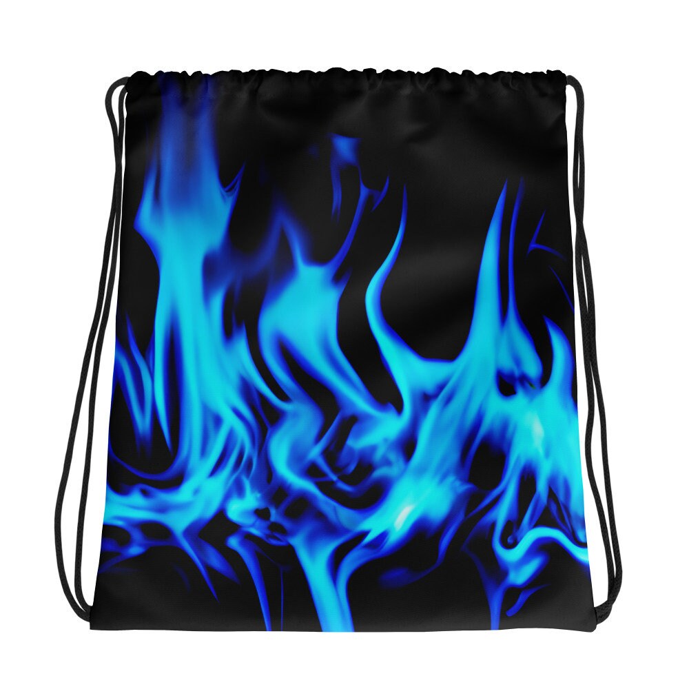 Drawstring bag With Blue Flames