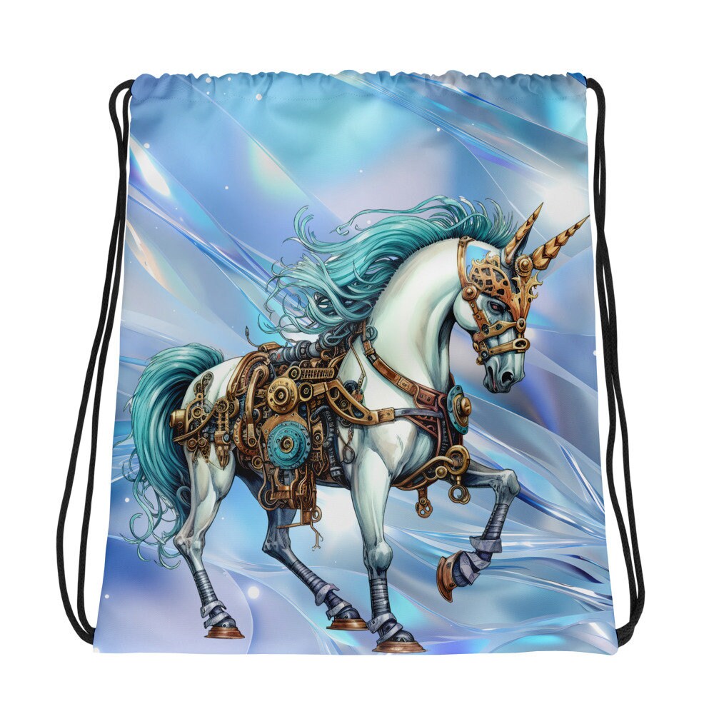 Drawstring bag - Shine and Shimmer Steampunk Horse 2