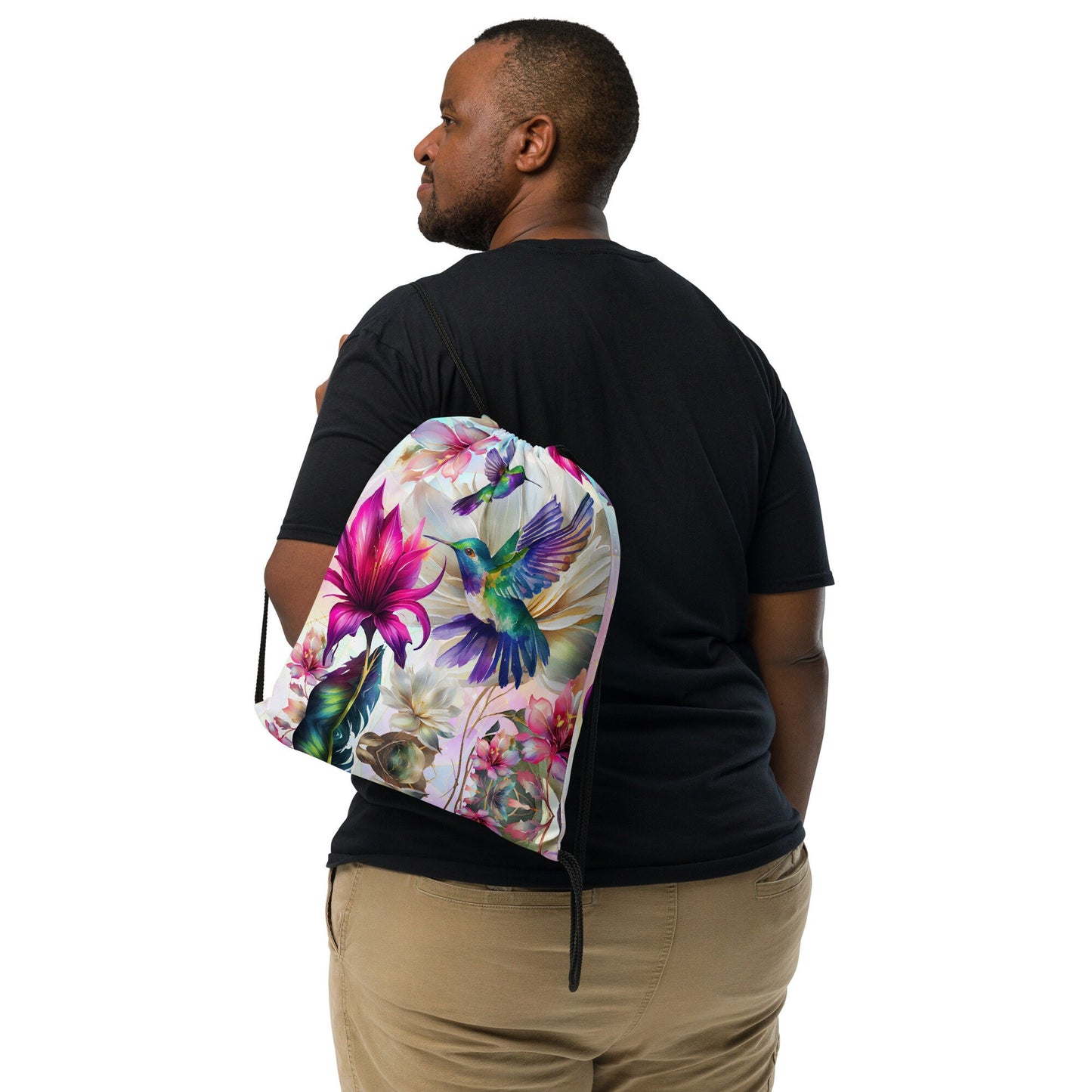 Drawstring bag - Colorful Hummingbird