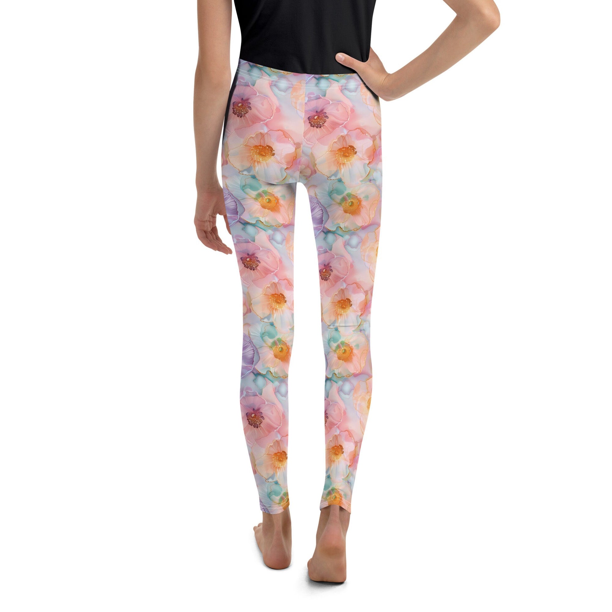 Youth Leggings Spring Time Flowers 1