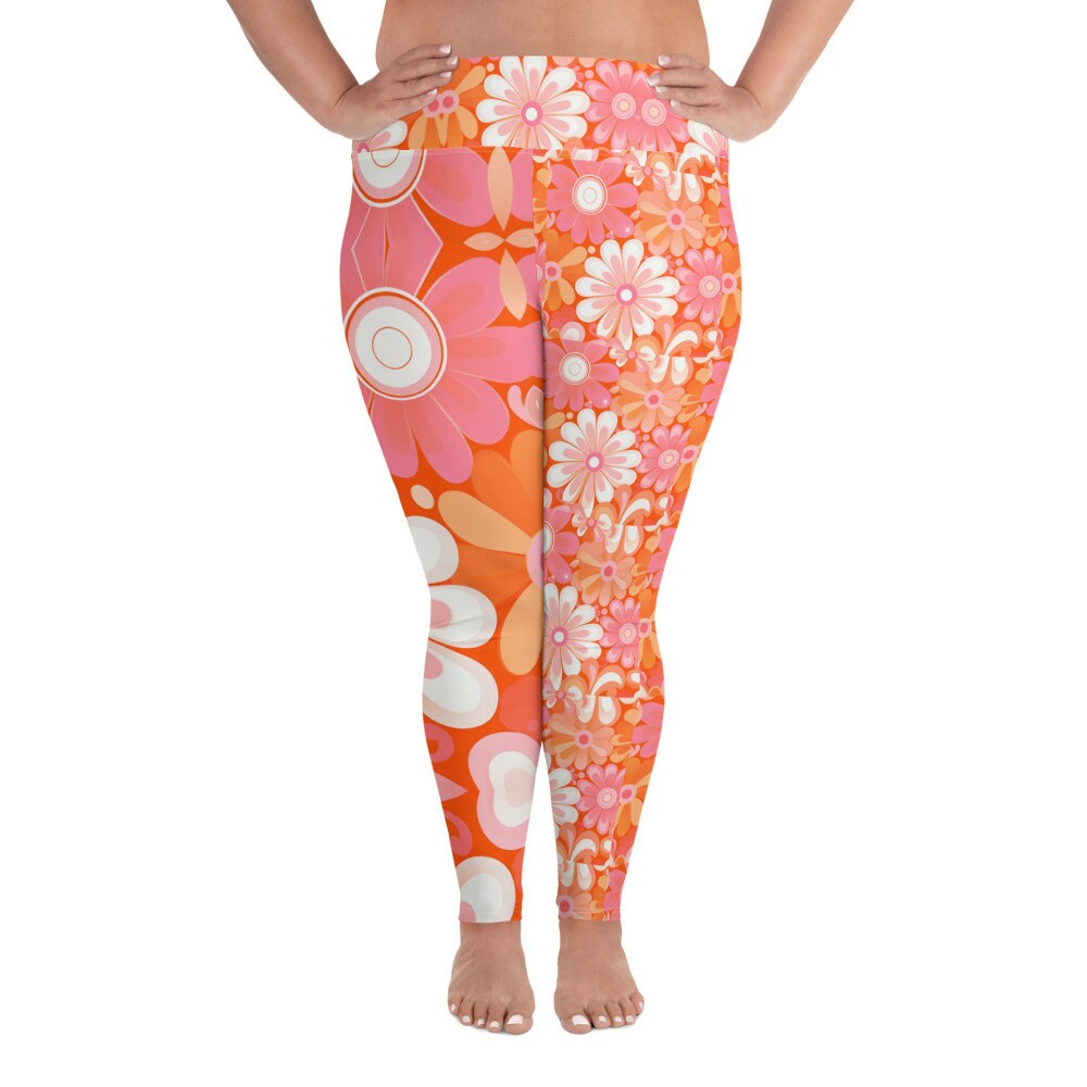 Plus Size Leggings - Retro Groovy