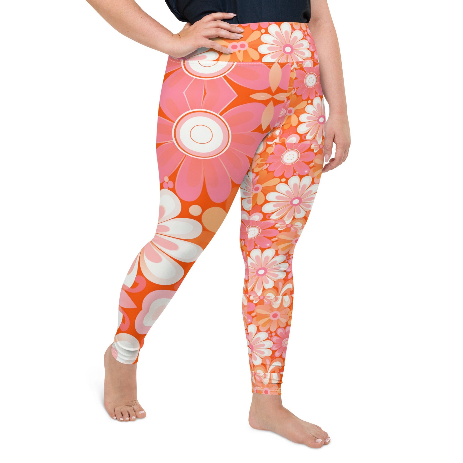 Plus Size Leggings - Retro Groovy