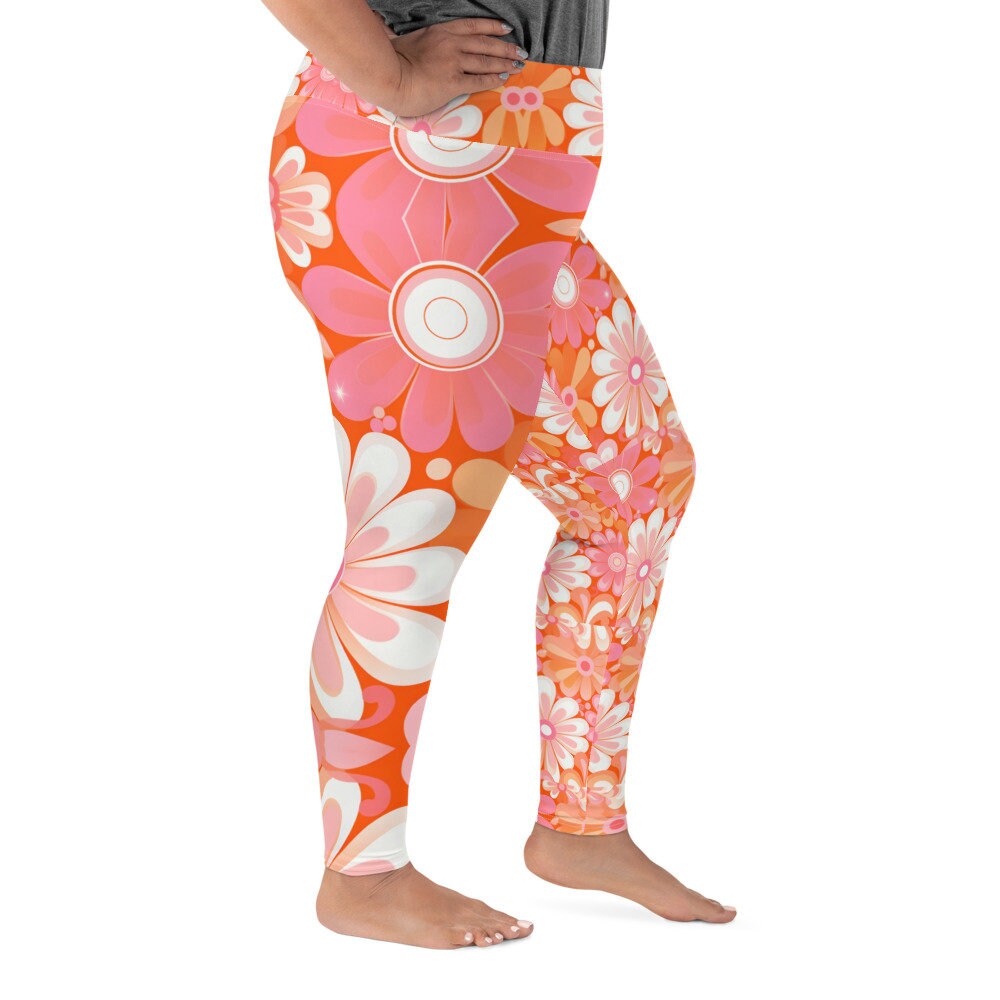 Plus Size Leggings - Retro Groovy