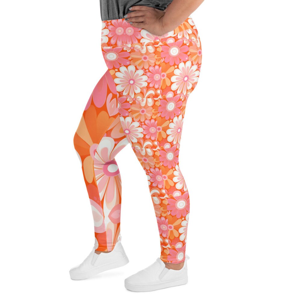 Plus Size Leggings - Retro Groovy