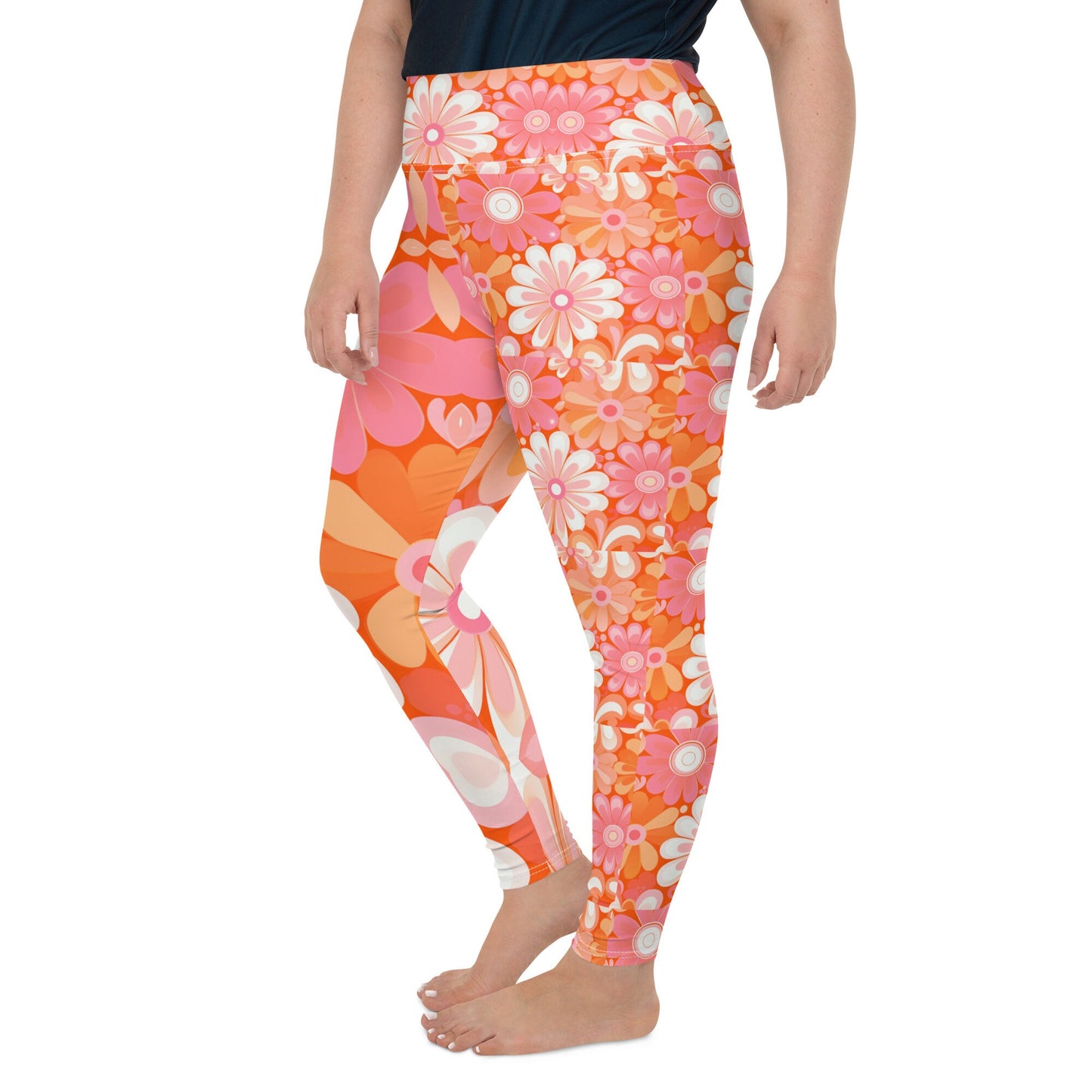 Plus Size Leggings - Retro Groovy