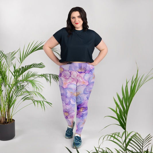 Plus Size Leggings - Purple Pink