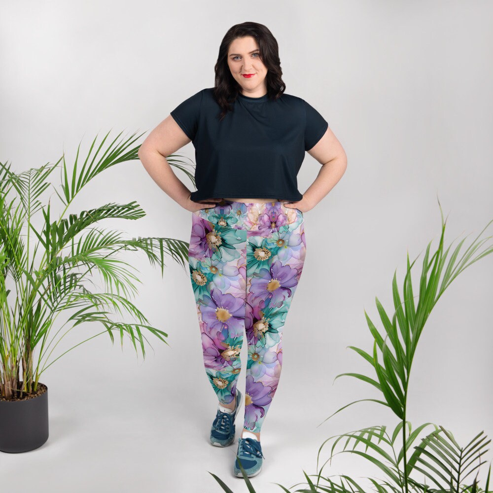 Plus Size Leggings - Spring Time Flowers 5