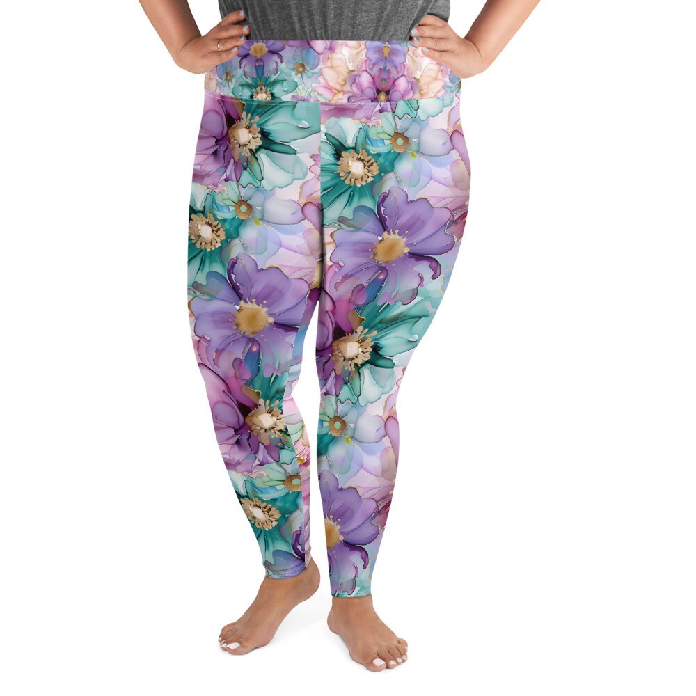 Plus Size Leggings - Spring Time Flowers 5