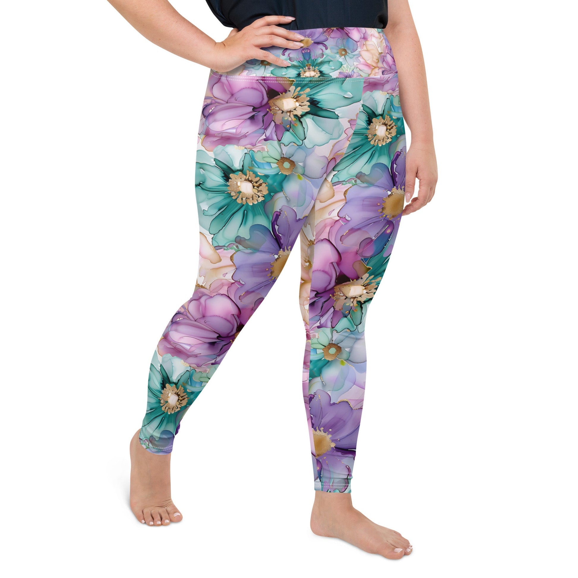 Plus Size Leggings - Spring Time Flowers 5