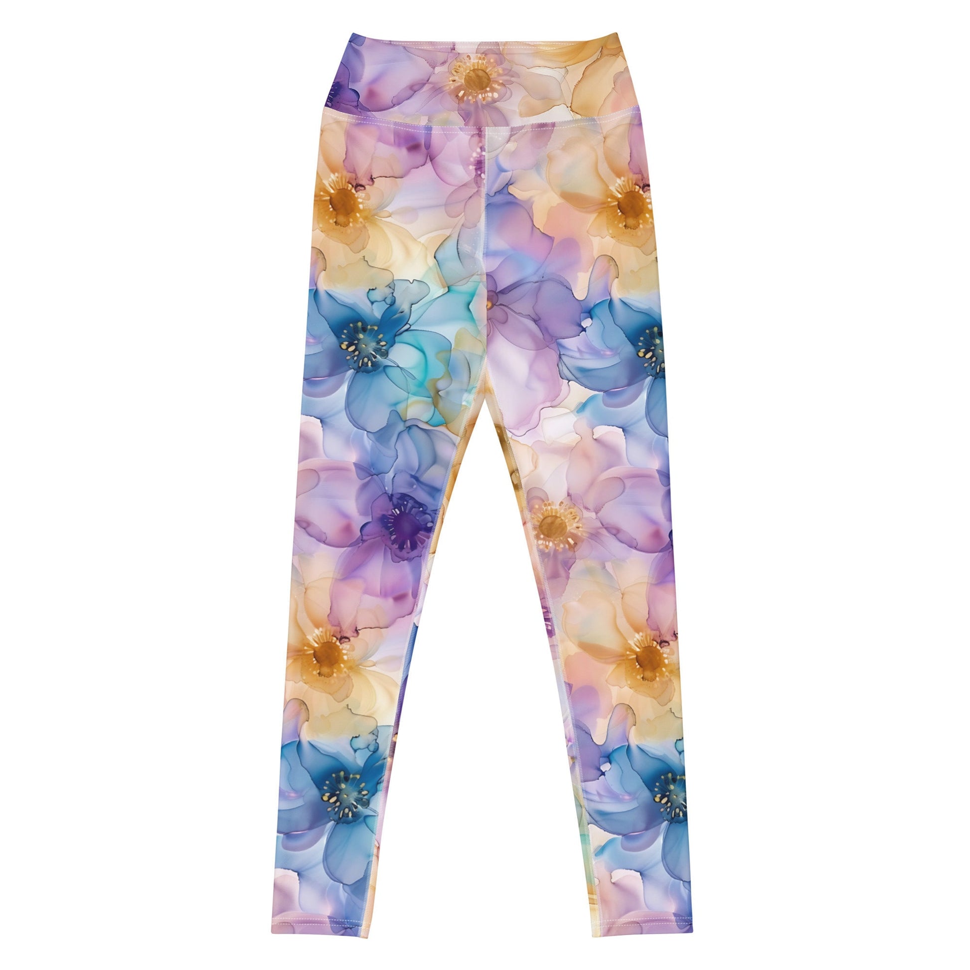 Yoga Leggings - Spring Time 2 - Blue Yellow Purple