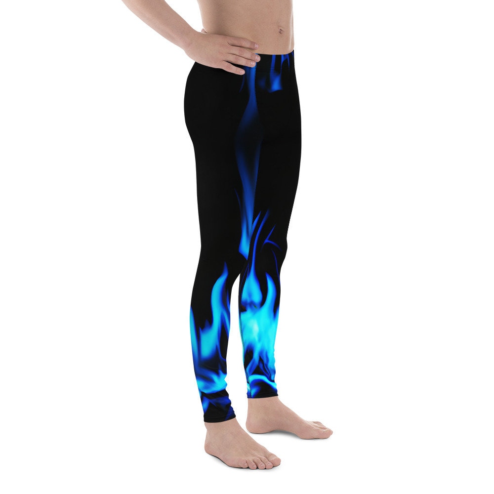 Men&#39;s Leggings - Blue Flames