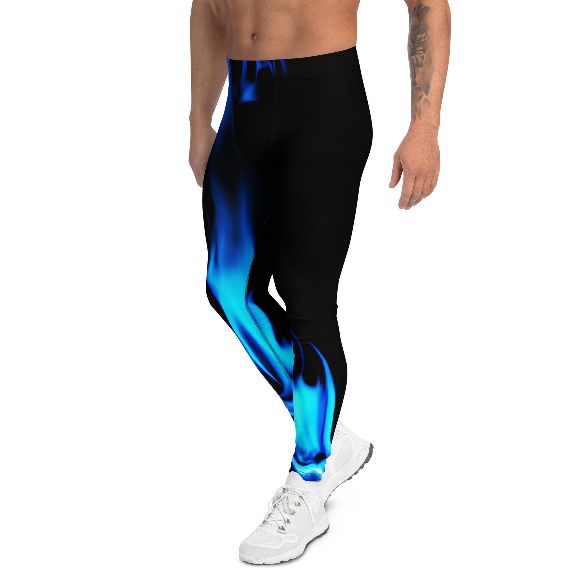 Men&#39;s Leggings - Blue Flames