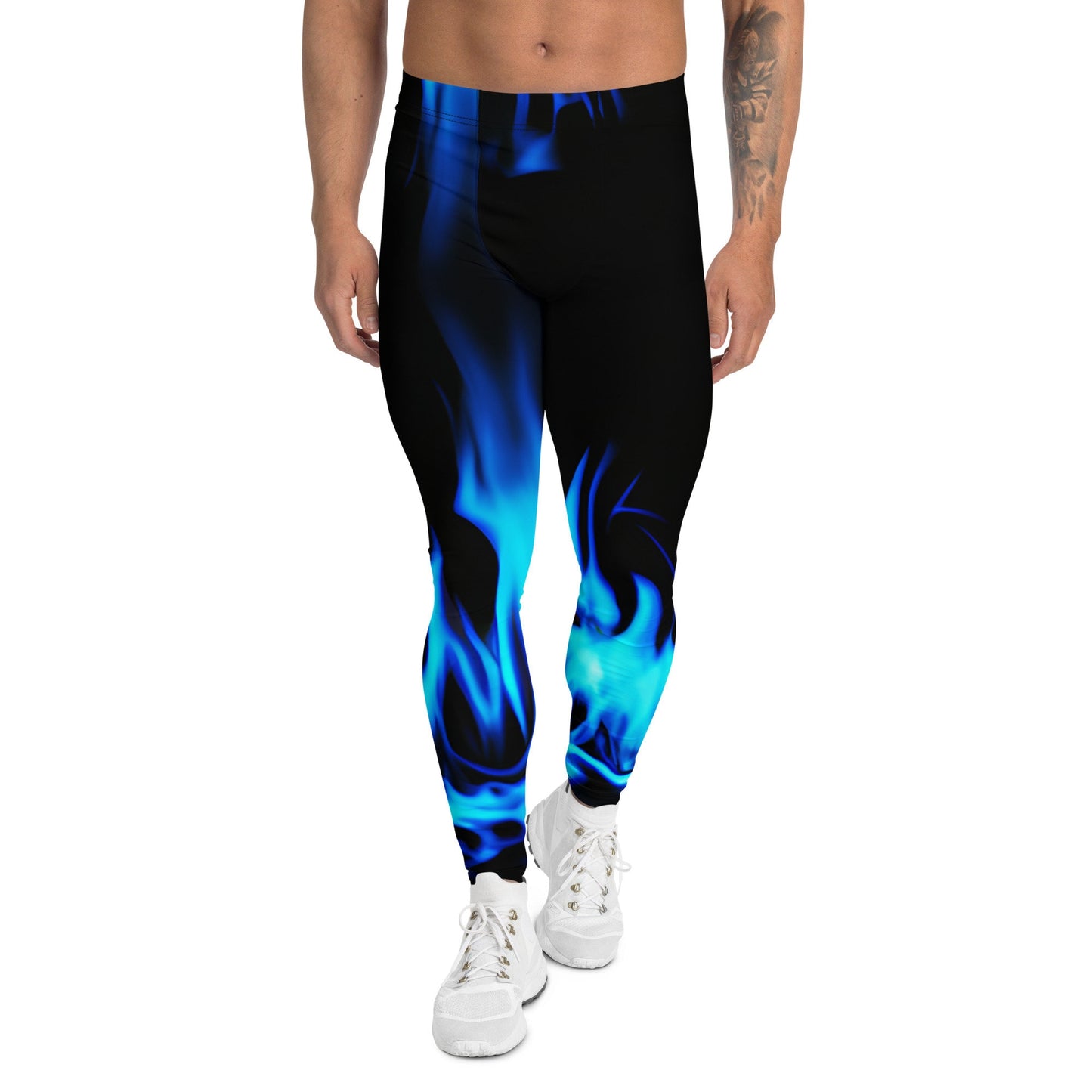 Men&#39;s Leggings - Blue Flames