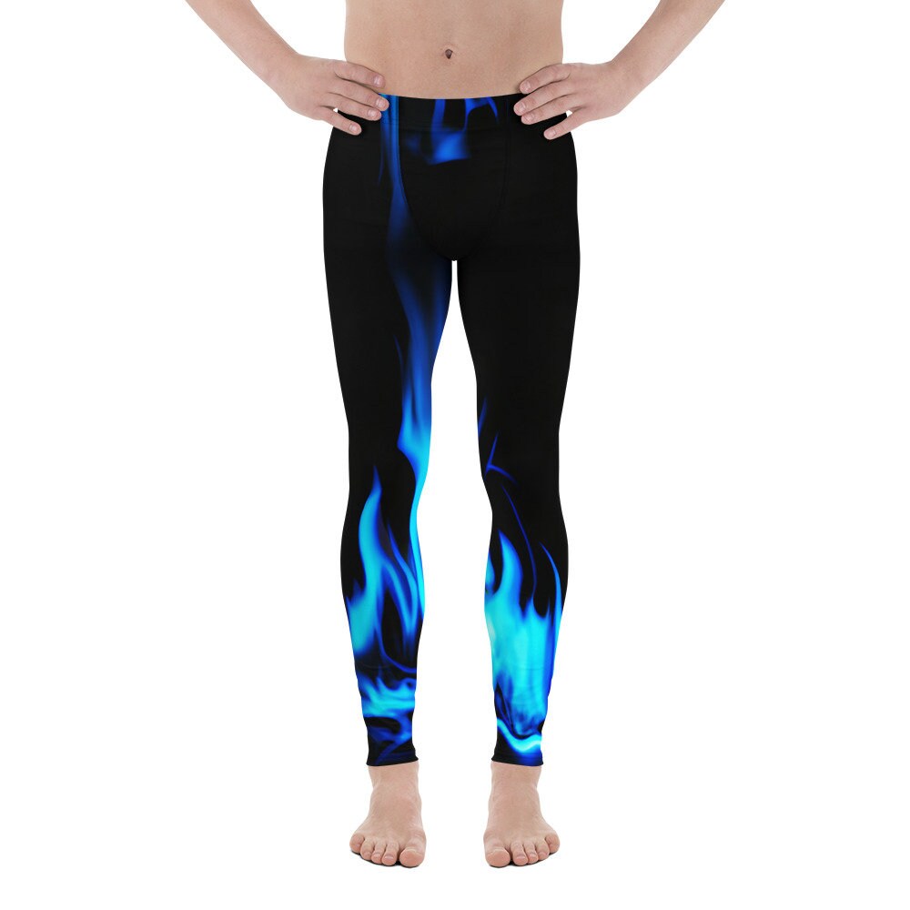 Men&#39;s Leggings - Blue Flames