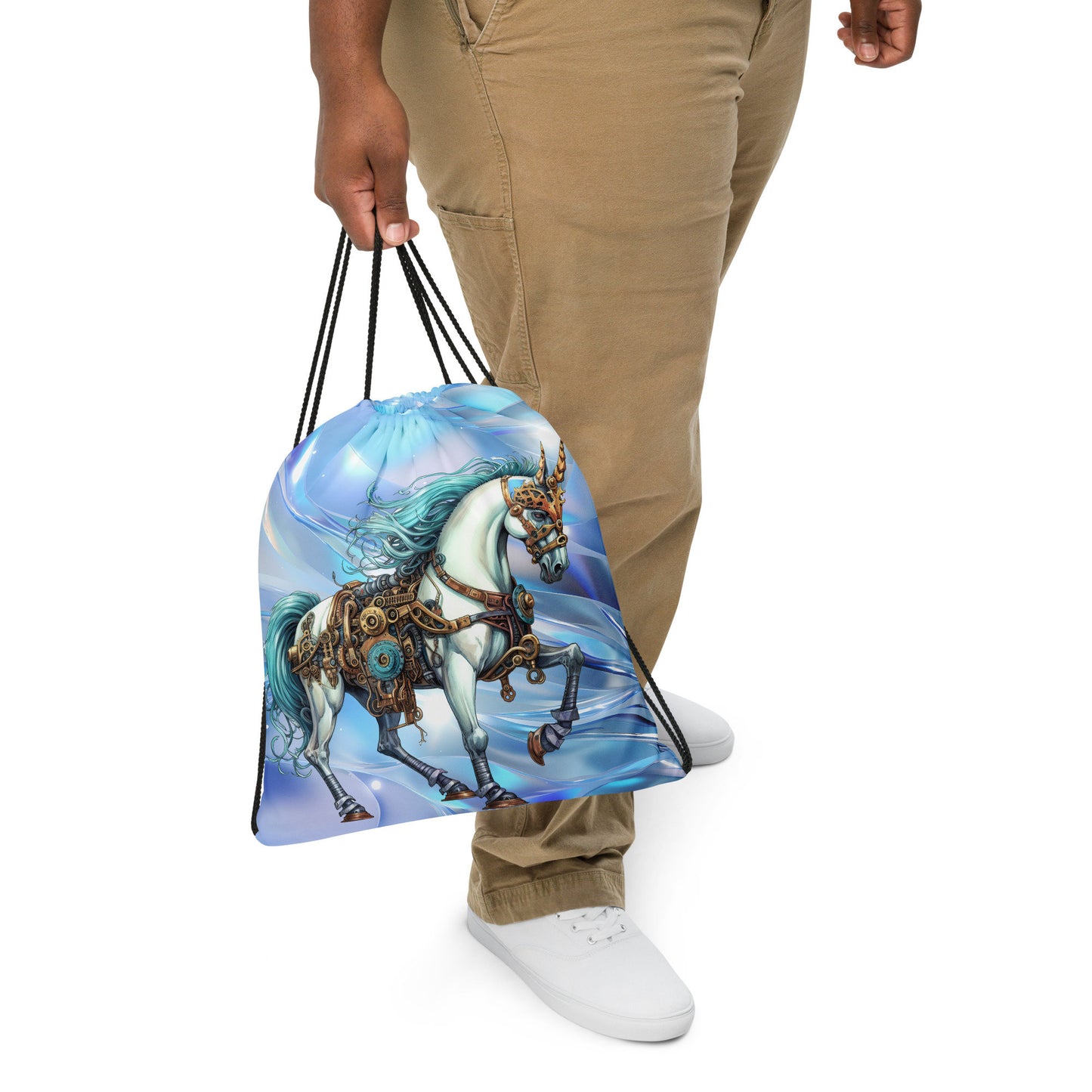 Drawstring bag - Shine and Shimmer Steampunk Horse 2