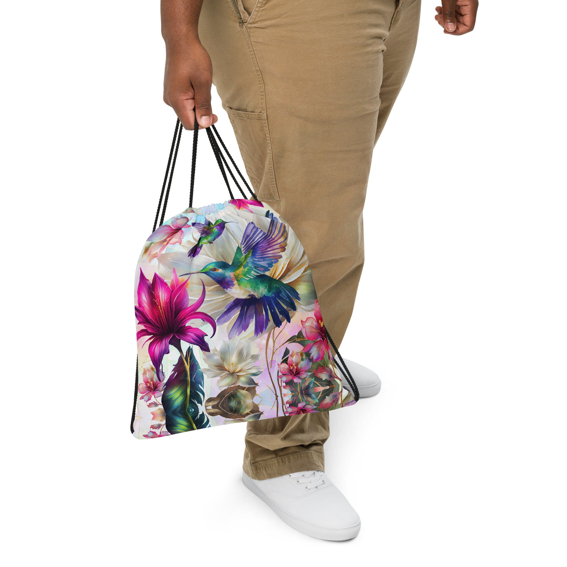 Drawstring bag - Colorful Hummingbird