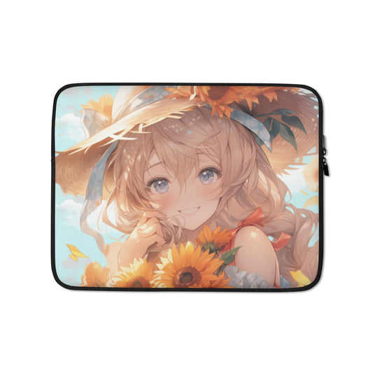 Laptop Sleeve – Anime Sunflower Girl 3 - Blue Sky