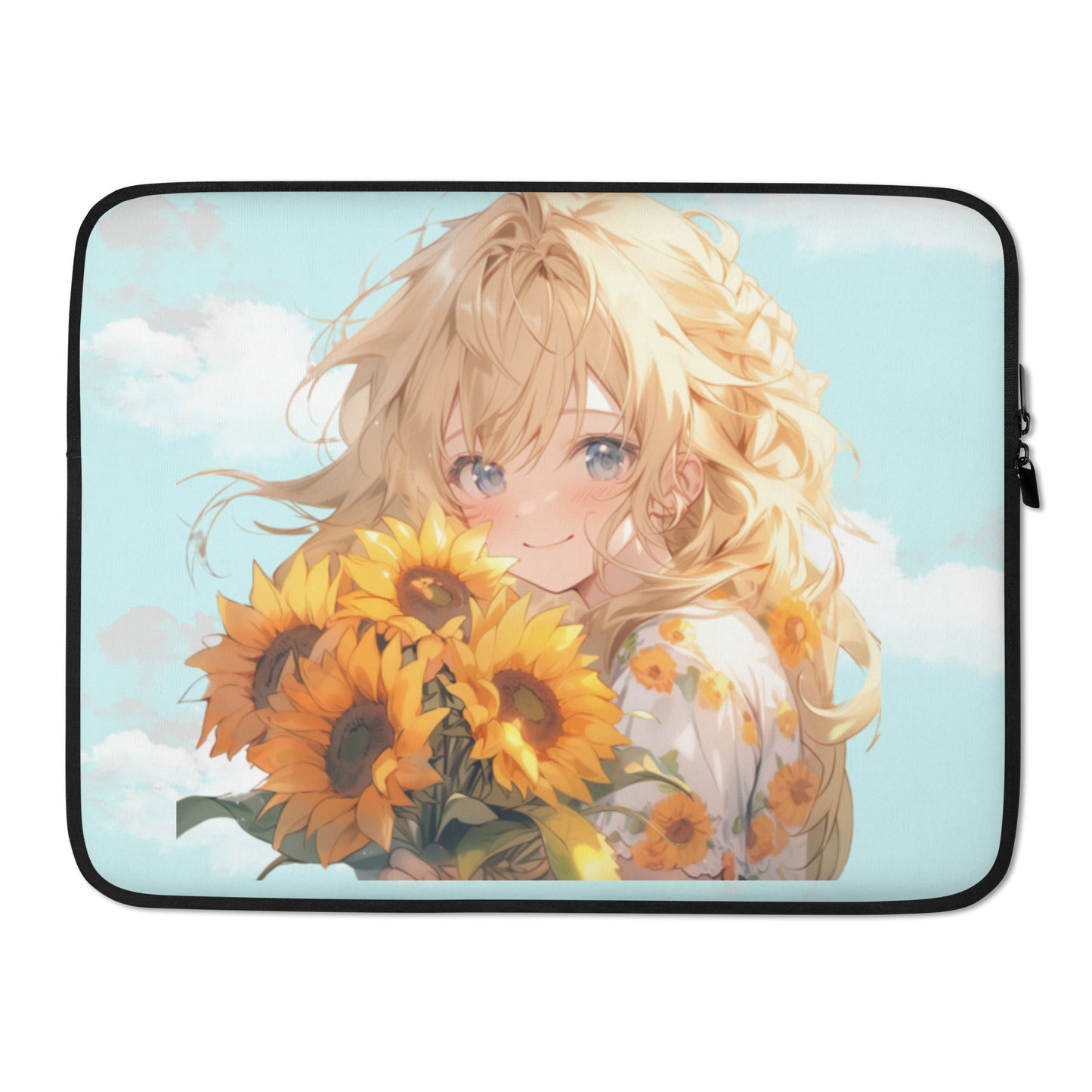 Laptop Sleeve – Anime Sunflower Girl 4 - Blue Sky